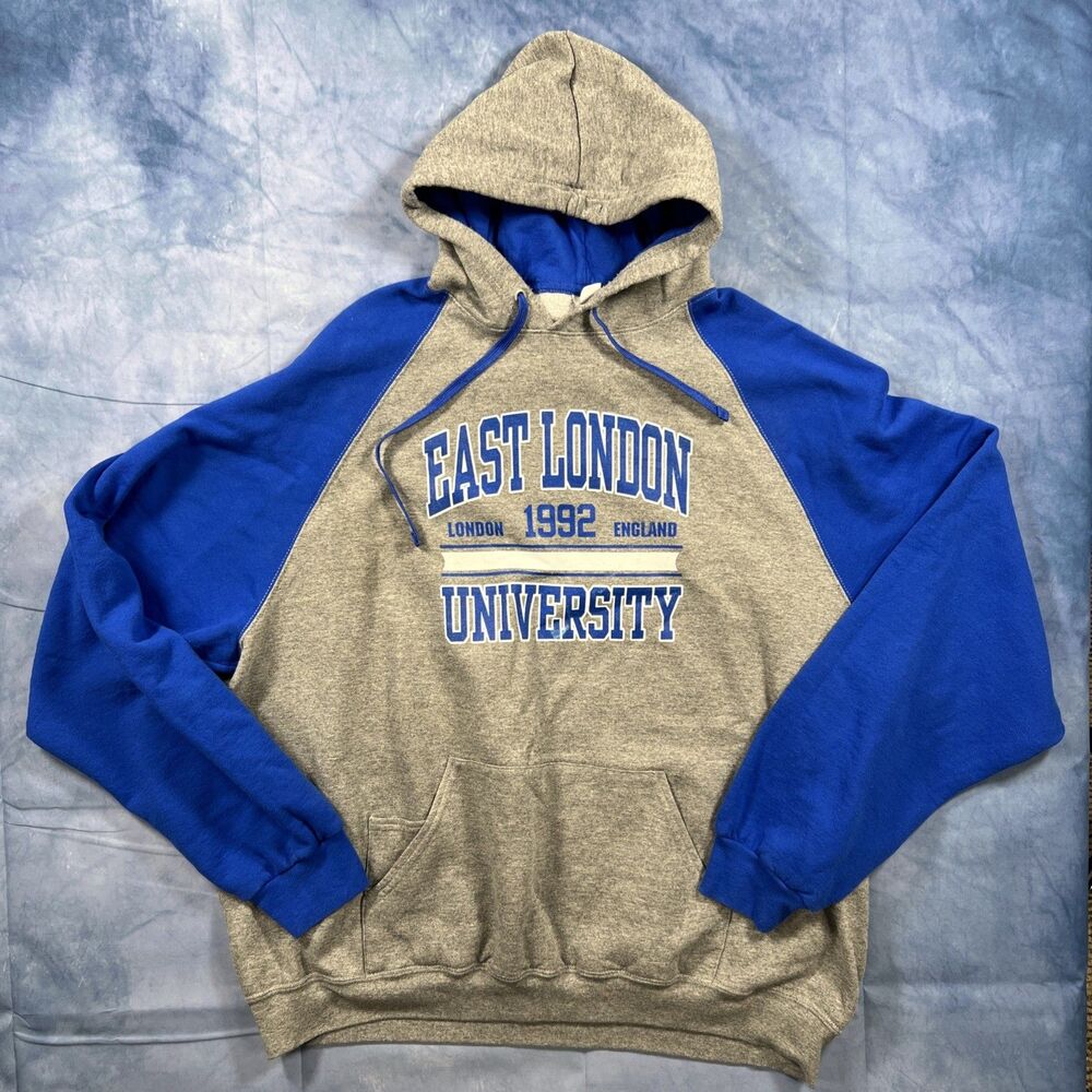 East London University 1992 Blue Grey XXL Hoodie